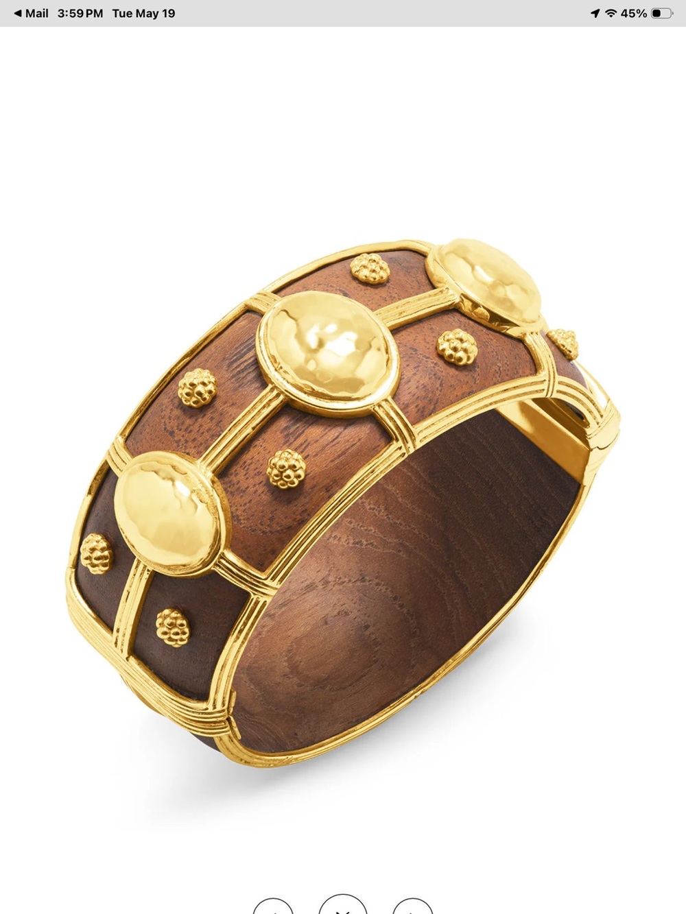 Capucine de Wulf Elegant Teak gold dome accent Bangle Bracelet - Women Jewelry